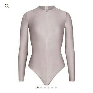 Skims Silver Disco Bodysuit
